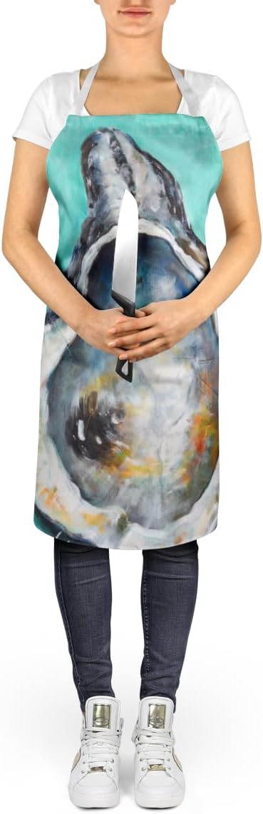 Caroline's Treasures Aqua Pearl Oyster Apron Cooking Kitchen Server Baking Crafts Gardening for Adult Women Men, Unisex, Large, Multicolor