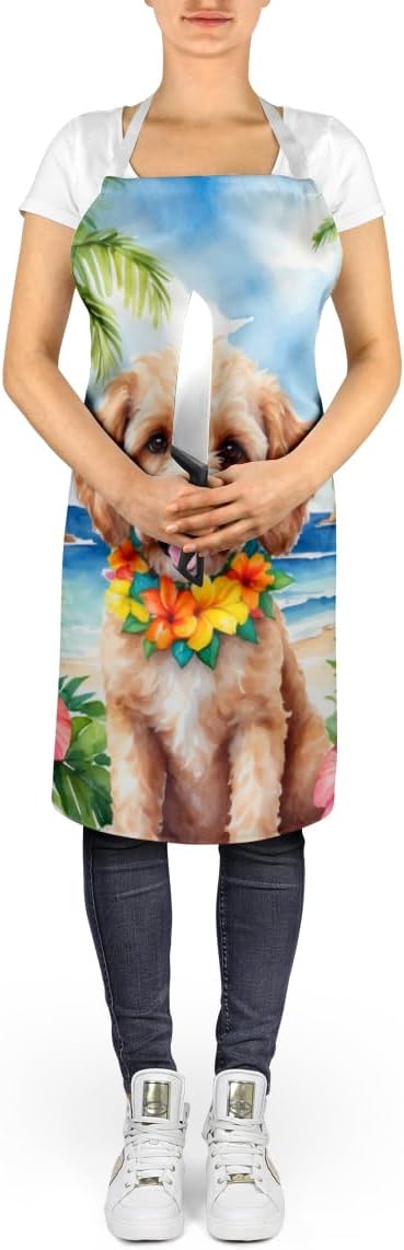 Caroline's Treasures Cockapoo Luau Apron Cooking Kitchen Server Baking Crafts Gardening for Adult Women Men, Unisex, Large, Multicolor