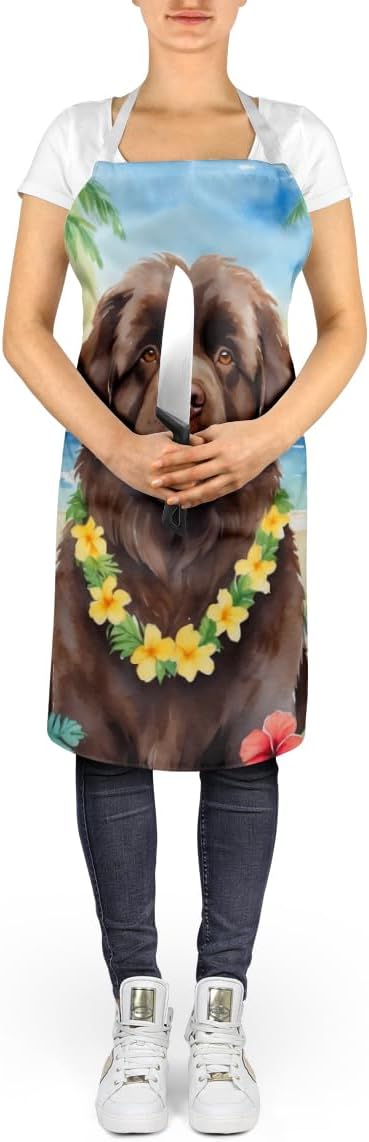 Caroline's Treasures Newfoundland Luau Apron Cooking Kitchen Server Baking Crafts Gardening for Adult Women Men, Unisex, Large, Multicolor