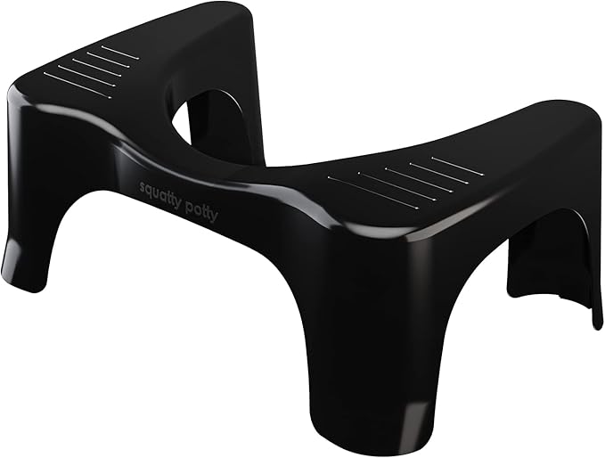 Squatty Potty The Original Bathroom Toilet Stool, Curve Lightweight with Sleek and Modern Design, Black, 7"