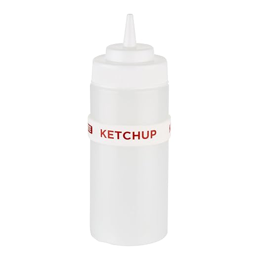Restaurantware Silicone Squeeze Bottle Band 10 Count 2.75 Inch Dishwasher Safe Condiment Identification Band, Ketchup White Non-Slip Label Band for Condiment Labeling at Restaurants, Food Trucks
