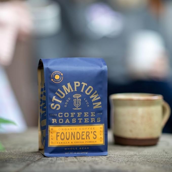 Stumptown Coffee Roasters Medium Roast Whole Bean Coffee | Founder's Blend | Vanilla and Cocoa Notes | 24 Ounces | 2 Bags
