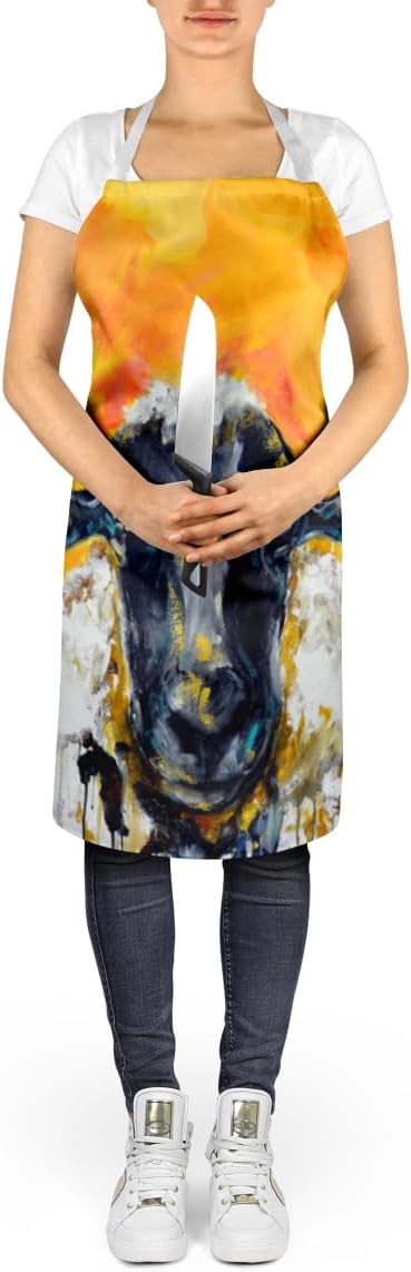 Caroline's Treasures Peach Wool Sheep Apron Cooking Kitchen Server Baking Crafts Gardening for Adult Women Men, Unisex, Large, Multicolor