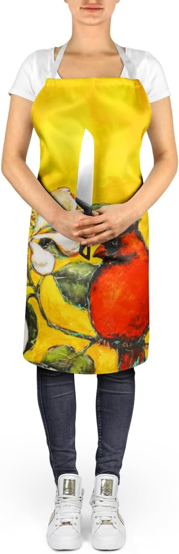 Caroline's Treasures Cardinal Ochre Apron Cooking Kitchen Server Baking Crafts Gardening for Adult Women Men, Unisex, Large, Multicolor