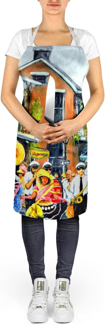 Caroline's Treasures French Quarter Frolic Apron Cooking Kitchen Server Baking Crafts Gardening for Adult Women Men, Unisex, Large, Multicolor