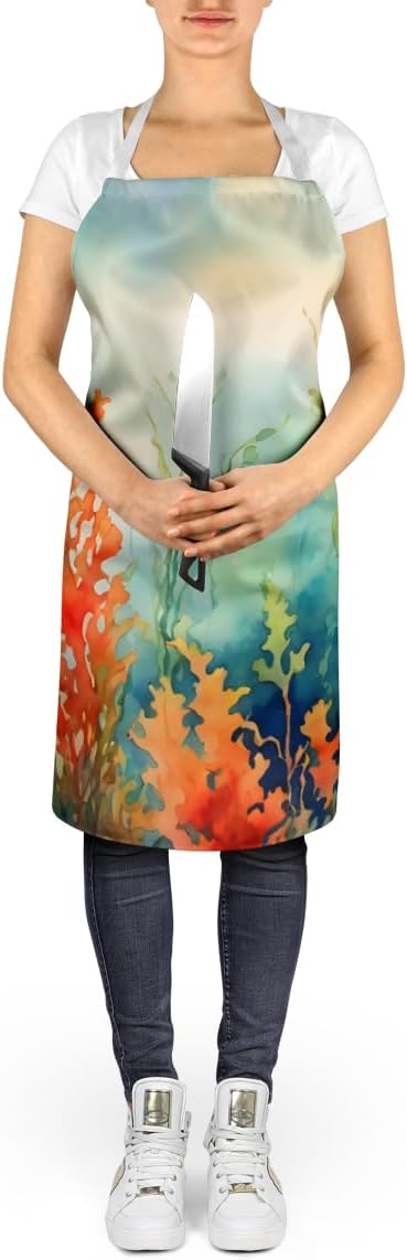 Caroline's Treasures Seaweed Apron Cooking Kitchen Server Baking Crafts Gardening for Adult Women Men, Unisex, Large, Multicolor