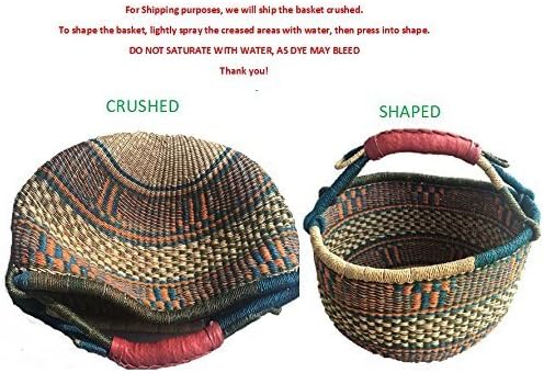 9" -11" Across Children's Small Bolga African Bolga Ghana Basket Fair Trade toys Easter Eggs basket (COLORS VARY) 1 EA