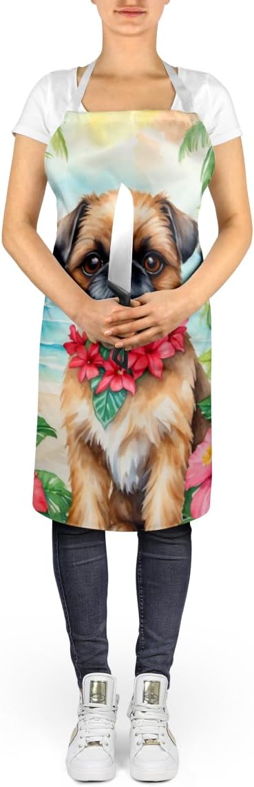 Caroline's Treasures Brussels Griffon Luau Apron Cooking Kitchen Server Baking Crafts Gardening for Adult Women Men, Unisex, Large, Multicolor