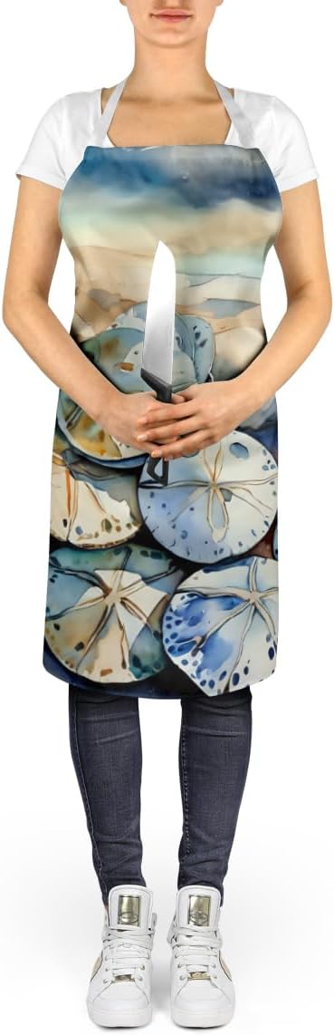 Caroline's Treasures Sand Dollars Apron Cooking Kitchen Server Baking Crafts Gardening for Adult Women Men, Unisex, Large, Multicolor