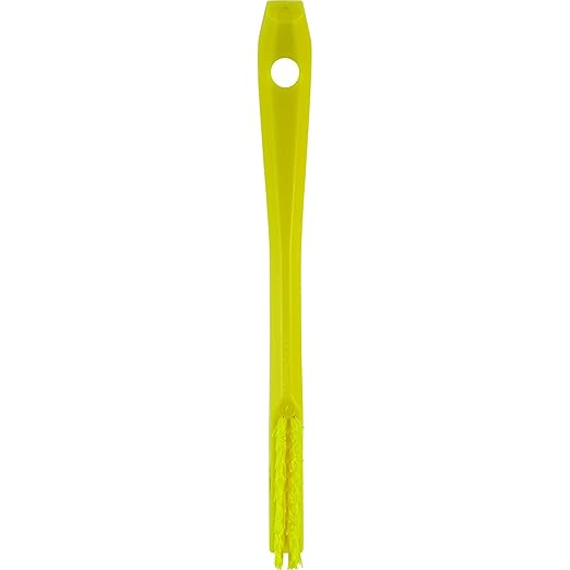 Vikan - 44016 Detail Brush, Multifunctional, Slip-Resistant Cleaning Tool, Extra Stiff Polypropylene & Polyester Bristle, 8 Inch, Yellow