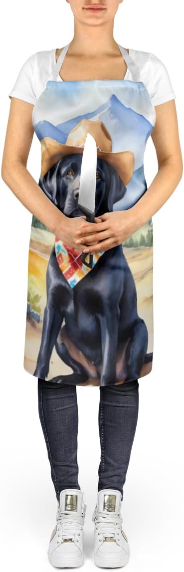 Caroline's Treasures Labrador Retriever Cowboy Welcome Apron Cooking Kitchen Server Baking Crafts Gardening for Adult Women Men, Unisex, Large, Multicolor
