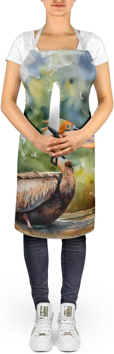 Caroline's Treasures Pelican Apron Cooking Kitchen Server Baking Crafts Gardening for Adult Women Men, Unisex, Large, Multicolor