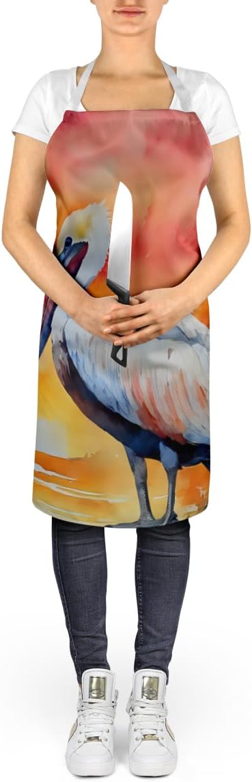 Caroline's Treasures Pelican Apron Cooking Kitchen Server Baking Crafts Gardening for Adult Women Men, Unisex, Large, Multicolor