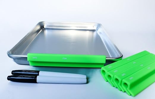 Culinary ID Bands Green Silicone Sheet Pan Clip Label, Writable and Erasable, Reusable Food Grade Silicone, Dry Erase Compatible, Organize and Identify Sheet Pans Easily, 1 Pack