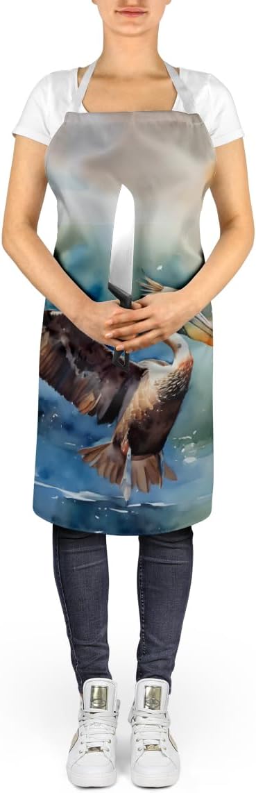 Caroline's Treasures Pelican Apron Cooking Kitchen Server Baking Crafts Gardening for Adult Women Men, Unisex, Large, Multicolor