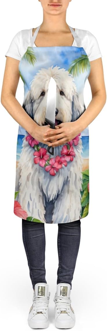 Caroline's Treasures Komondor Luau Apron Cooking Kitchen Server Baking Crafts Gardening for Adult Women Men, Unisex, Large, Multicolor