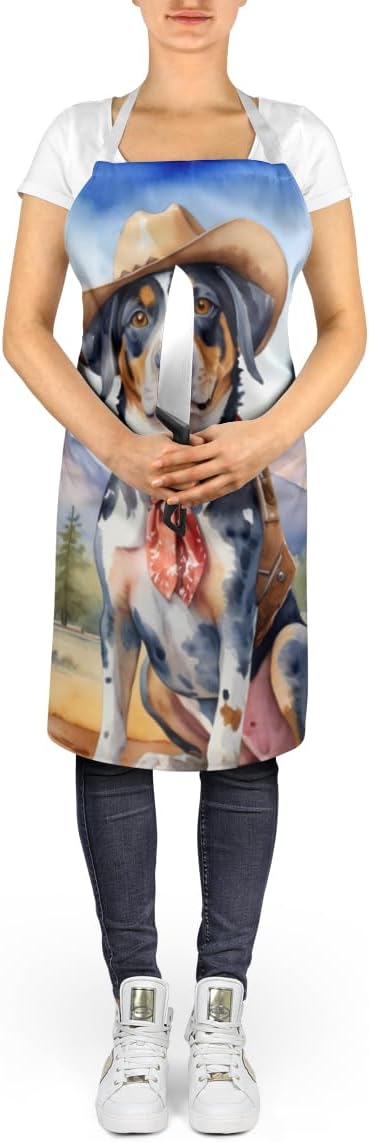 Caroline's Treasures Catahoula Cowboy Welcome Apron Cooking Kitchen Server Baking Crafts Gardening for Adult Women Men, Unisex, Large, Multicolor