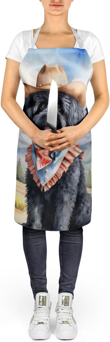 Caroline's Treasures Puli Cowboy Welcome Apron Cooking Kitchen Server Baking Crafts Gardening for Adult Women Men, Unisex, Large, Multicolor