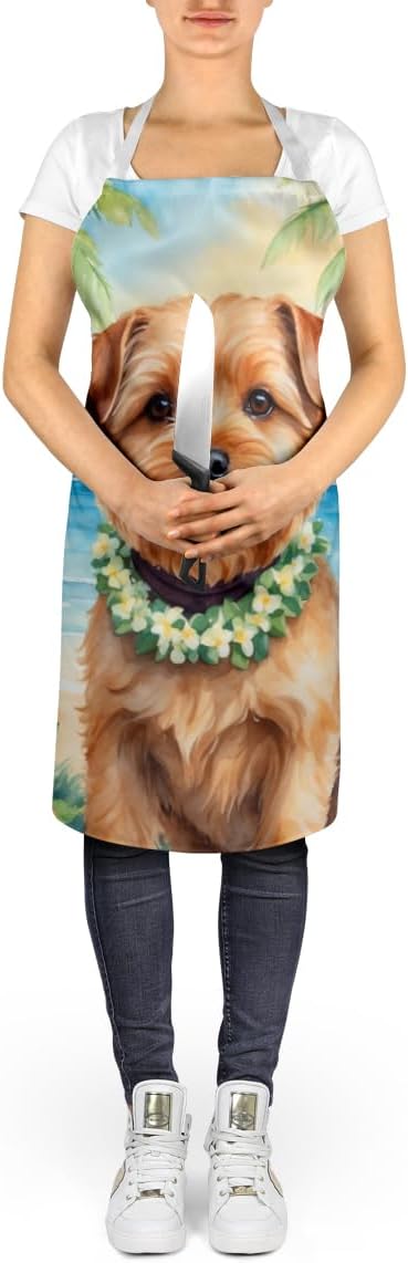 Caroline's Treasures Norfolk Terrier Luau Apron Cooking Kitchen Server Baking Crafts Gardening for Adult Women Men, Unisex, Large, Multicolor