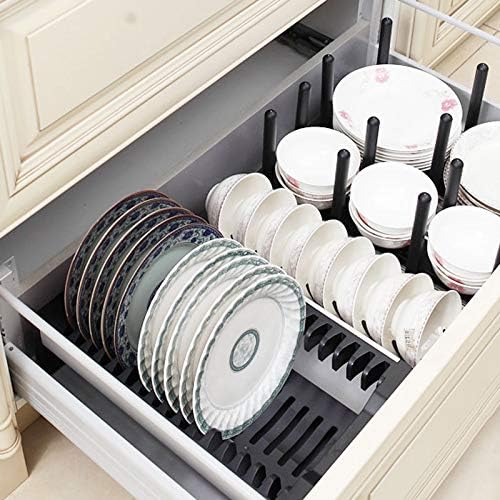 Kitchen Drawer Finishing Storage Cupboard Cabinet Built-in Partition Rack Kitchen Cabinet Rack V (Size : L410MMW127MM) (L460MM*W127MM)