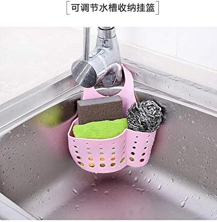 1Pcs Kitchen Organizer Adjustable Snap Sink Soap Sponge Holder Kitchen Hanging Drain Basket Kitchen Gadgets (Color : B) (C)