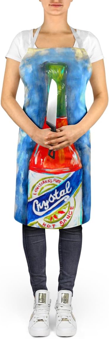 Caroline's Treasures Hot Sauce Crystal Blue Apron Cooking Kitchen Server Baking Crafts Gardening for Adult Women Men, Unisex, Large, Multicolor