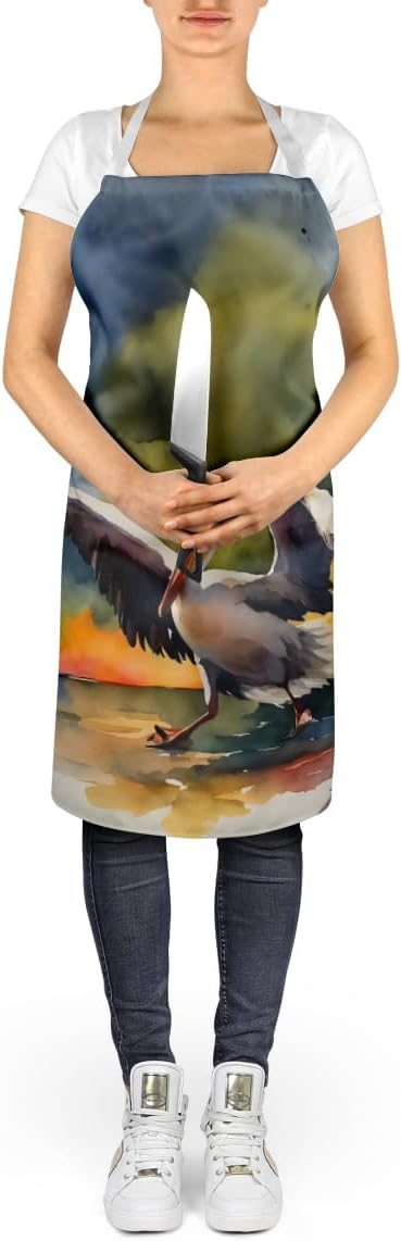 Caroline's Treasures Pelican Apron Cooking Kitchen Server Baking Crafts Gardening for Adult Women Men, Unisex, Large, Multicolor