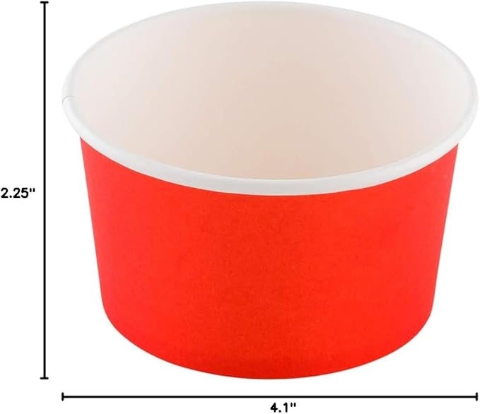Coppetta 12-Ounce Dessert Cups, 200 Disposable Ice Cream Cups - Lids Sold Separately, Sturdy, Red Paper Frozen Yogurt Bowls, For Hot And Cold Foods, Perfect For Gelato Or Mousse - Restaurantware