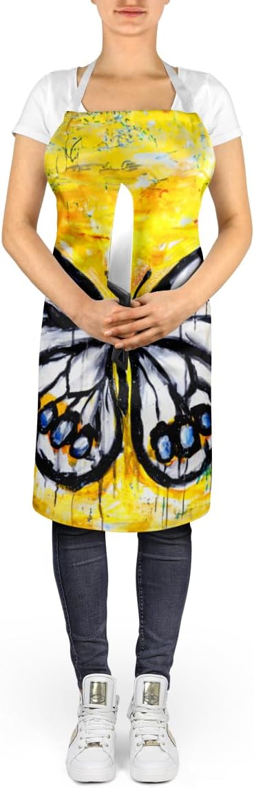 Caroline's Treasures Buttefly Whisp Apron Cooking Kitchen Server Baking Crafts Gardening for Adult Women Men, Unisex, Large, Multicolor