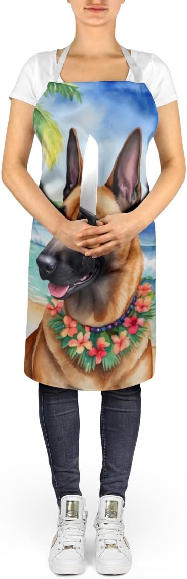 Caroline's Treasures Belgian Malinois Luau Apron Cooking Kitchen Server Baking Crafts Gardening for Adult Women Men, Unisex, Large, Multicolor