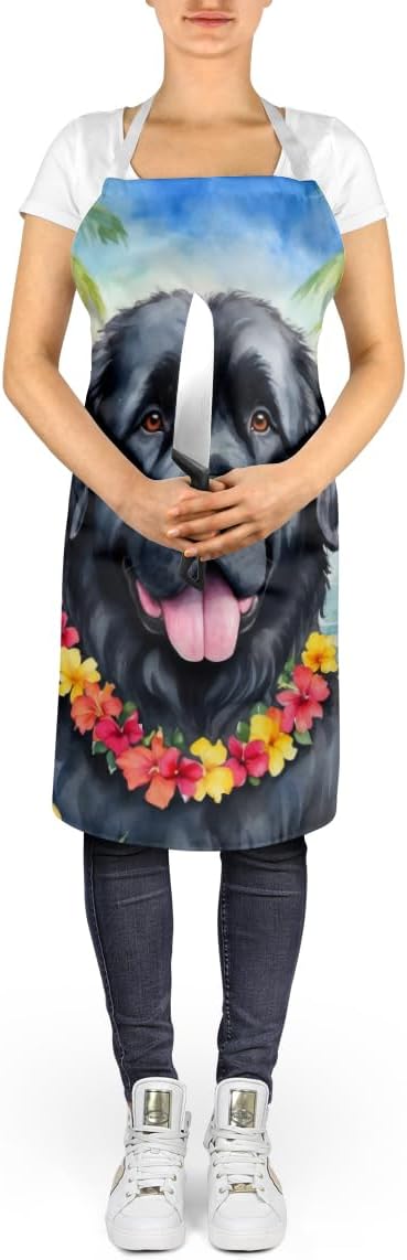 Caroline's Treasures Newfoundland Luau Apron Cooking Kitchen Server Baking Crafts Gardening for Adult Women Men, Unisex, Large, Multicolor