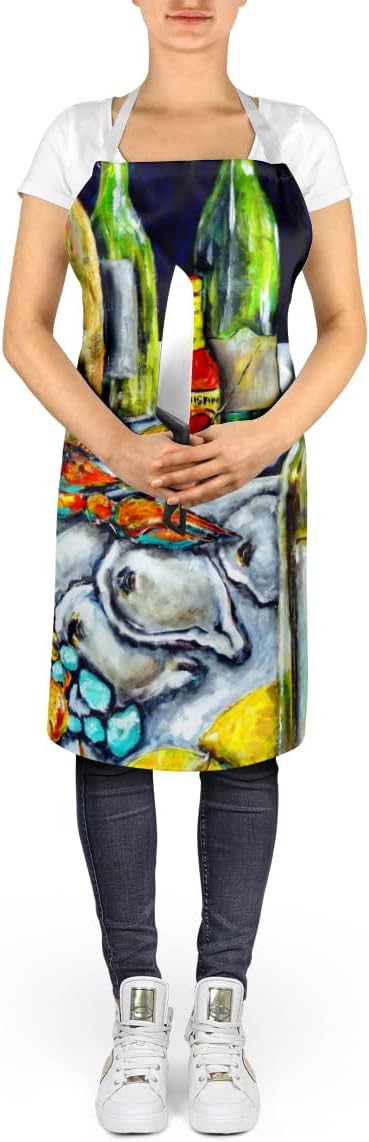 Caroline's Treasures Sit A Spell Seafood Dinner Apron Cooking Kitchen Server Baking Crafts Gardening for Adult Women Men, Unisex, Large, Multicolor
