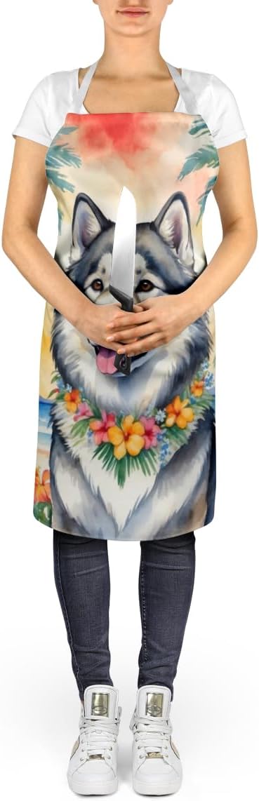 Caroline's Treasures Alaskan Malamute Luau Apron Cooking Kitchen Server Baking Crafts Gardening for Adult Women Men, Unisex, Large, Multicolor