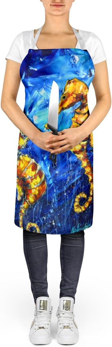 Caroline's Treasures Seahorses Two To Tango Apron Cooking Kitchen Server Baking Crafts Gardening for Adult Women Men, Unisex, Large, Multicolor