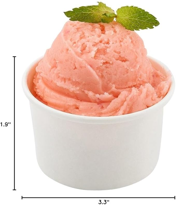 Coppetta 5-Ounce Dessert Cups, 50 Disposable Ice Cream Cups - Lids Sold Separately, Sturdy, White Paper Frozen Yogurt Bowls, For Hot And Cold Foods, Perfect For Gelato Or Mousse - Restaurantware