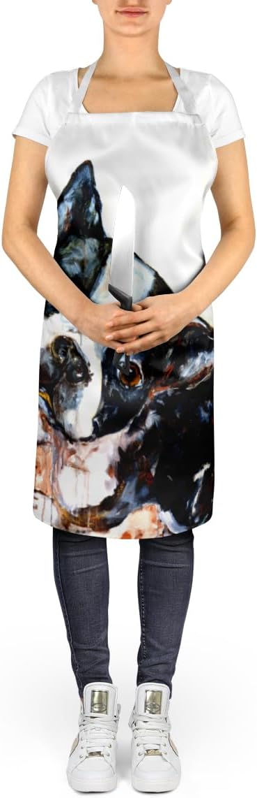 Caroline's Treasures Boston Terrier The Look Apron Cooking Kitchen Server Baking Crafts Gardening for Adult Women Men, Unisex, Large, Multicolor