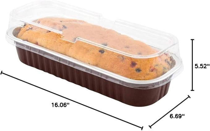 Restaurantware-6.8 Ounce 6.5 X 2.6 X 1.2 Inch Mini Cake Pans, 100 Round Baking Cup - Disposable, With Dome Lids, Coffee Brown Aluminum Cake Pans, Lightweight, For Frosted Mini Desserts