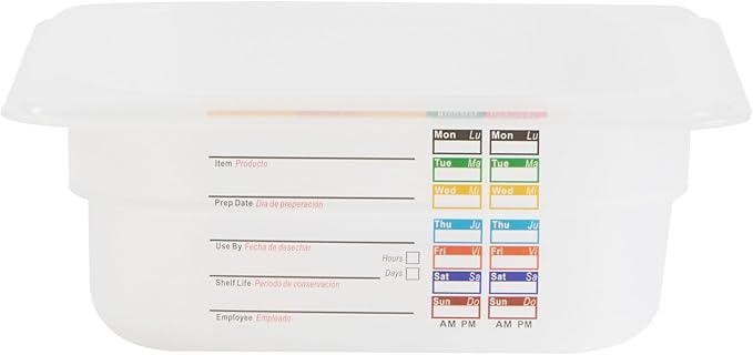 Restaurantware Food Storage Container 10 Pack of 6.8 x 6.2 x 2.5 Inches Plastic Stackable Storage Box White Reusable Label Container Dishwasher Safe For Restaurants And Kitchens