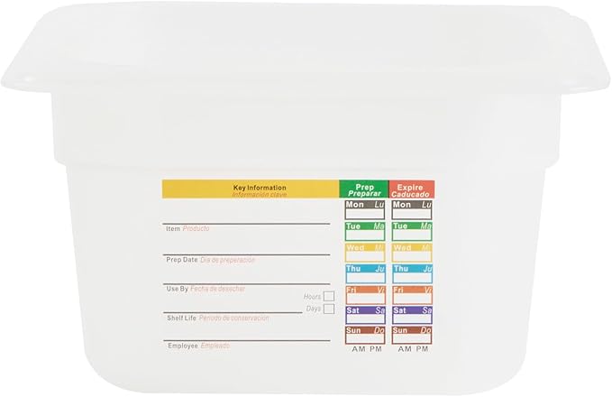 Restaurantware Food Storage Container 10 Pack of 6.8 x 4.2 x 3.9 Inches Plastic Stackable Storage Box White Reusable Label Container Dishwasher Safe For Restaurants And Kitchens