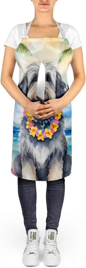 Caroline's Treasures Bergamasco Sheepdog Luau Apron Cooking Kitchen Server Baking Crafts Gardening for Adult Women Men, Unisex, Large, Multicolor