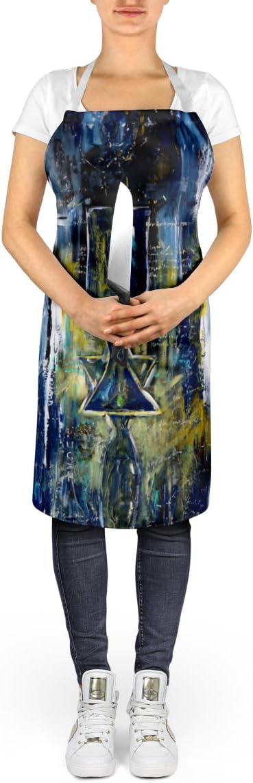Caroline's Treasures Glimer Star of David Apron Cooking Kitchen Server Baking Crafts Gardening for Adult Women Men, Unisex, Large, Multicolor