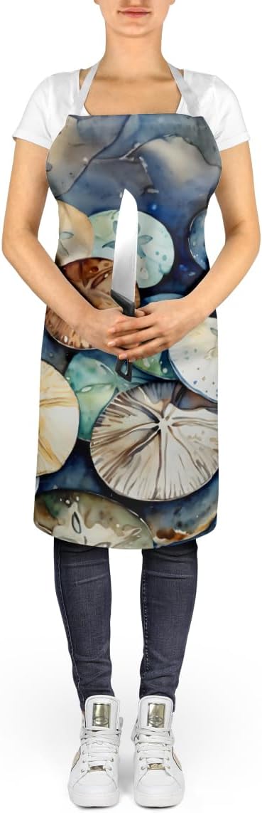 Caroline's Treasures Sand Dollars Apron Cooking Kitchen Server Baking Crafts Gardening for Adult Women Men, Unisex, Large, Multicolor