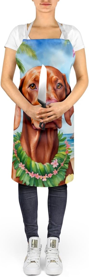 Caroline's Treasures Vizsla Luau Apron Cooking Kitchen Server Baking Crafts Gardening for Adult Women Men, Unisex, Large, Multicolor
