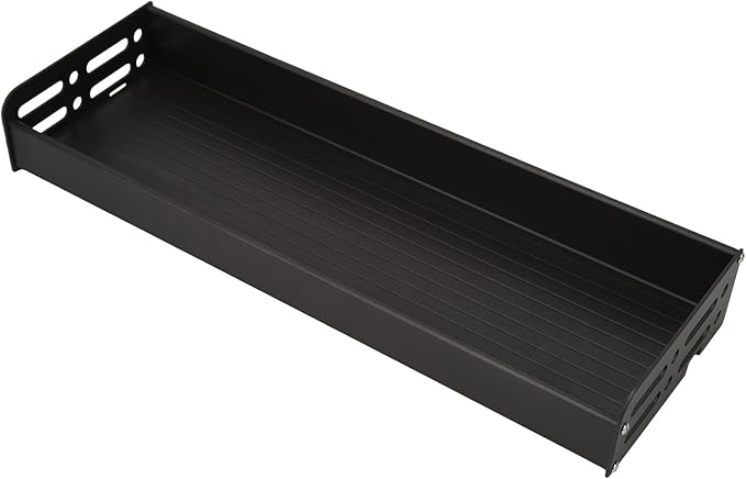 Wall Mount Seasoning Organizer, Rack Organizer for Kitchen Bathroom Bedroom, 40cm Rustproof Aluminum Shower Shelves with Detachable Design, Multifunctional Storage Rack for S (Black)