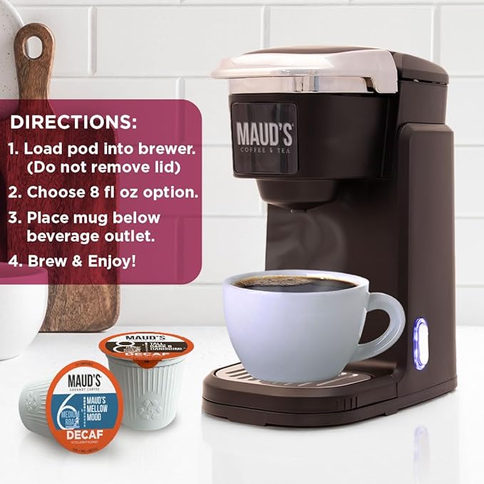 Maud's Decaf Coffee Pods Variety Pack, 80 ct, 9 Assorted Roasts & Flavors, Decaffeinated Medium Roast Coffee in Single Serve Pods - 100% Arabica Coffee, Compatible with Keurig K Cups Maker