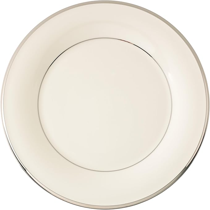 Lenox Solitaire Dinner Plate, ivory/platinum,White