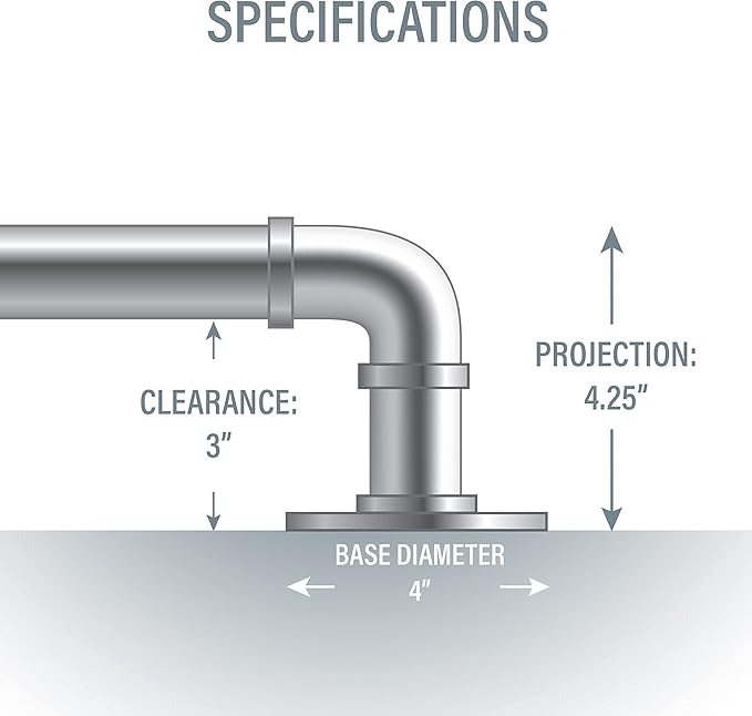Industrial Pipe Design Towel Bar / Closet Rod / Kitchen Rail Wall or Ceiling Mount 30 inches - Satin Nickel