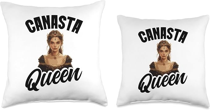 Canasta Queen Cards Set Game Lover Tray Score Sheets Canasta Throw Pillow
