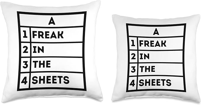 Freak In The Sheets Excel Spreadsheet Funny Office Joke Gag Throw Pillow