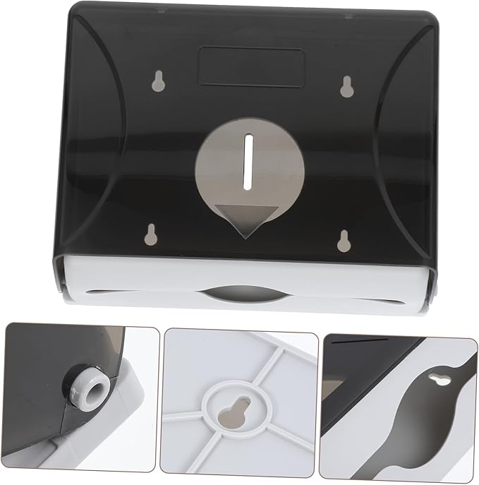 Cabilock Wall Mounted Paper Towel Dispenser Hand Towel Holder for Commercial Use Hotels Bathrooms and Kitchens Stylish Black Design Generous Capacity for Multiple